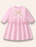 Sweatshirt Clóbhuailte Golden Bow gúna ruffled