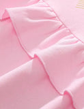 Sweatshirt Clóbhuailte Golden Bow gúna ruffled
