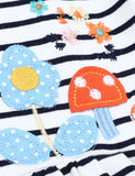 Féileacán Flower Appliqué gúna striped