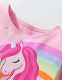 Cartoon Rainbow Unicorn Clóbhuailte Tulle gúna