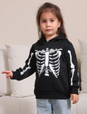 Sweatshirt Meaitseála Teaghlaigh Clóbhuailte Cnámharlach Oíche Shamhna
