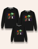 Sweatshirt Meaitseála Teaghlaigh Clóbhuailte Pumpkin Candy Oíche Shamhna