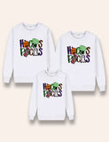 Sweatshirt Meaitseála Teaghlaigh Clóbhuailte Pumpkin Candy Oíche Shamhna