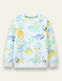 Dinosaur Printed Round Neck Sweater - Mini Taylor