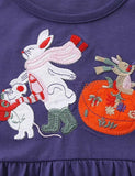 Oíche Shamhna Cartoon Ainmhithe Appliqué gúna