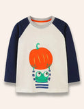 Oíche Shamhna Frog Pumpkin Clóbhuailte Muinchille Fada T-léine