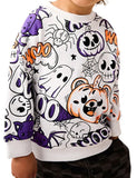 Sweatshirt Clóbhuailte Ghost Pumpkin Oíche Shamhna