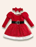 Gúna Cóisir na Nollag Starry Tulle+Bow Headband