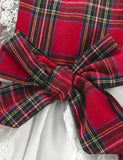 Gúna Bow Lása Plaid na Nollag