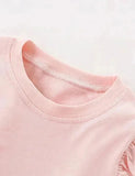 Dineasár Appliqué Muinchille Fada Ruffled T-léine