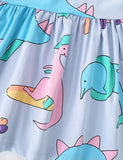 Cartoon Animal Print Cotton Dress