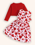 Valentine's Day Knitted Cardigan + Print Dress