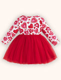 Valentine's Day Love Pattern Tulle Dress