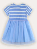 Butterfly Flower Embroidered Tulle Dress