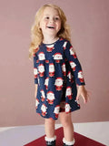 Gúna Fada-sleeved Cadás Santa Print