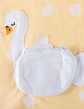 Swan Appliue Bag Long Sleeve Dress