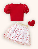 Valentine's Day Heart Tulle Skirt Set