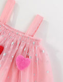 Valentine's Day Love Applique Tulle Suspender Dress