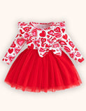 Valentine's Day Love Pattern Tulle Dress