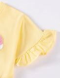 Cloud Applique Short-sleeved T-shirt and Printed Leggings Set