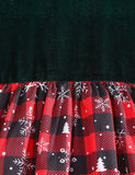 Christmas Velvet Snowflake Print Long-sleeved Dress