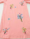 Flower Embroidered Long-sleeved Dress