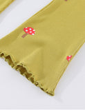Mushroom Print Flared Leggings