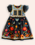 Halloween Haunted House Applique Tulle Dress