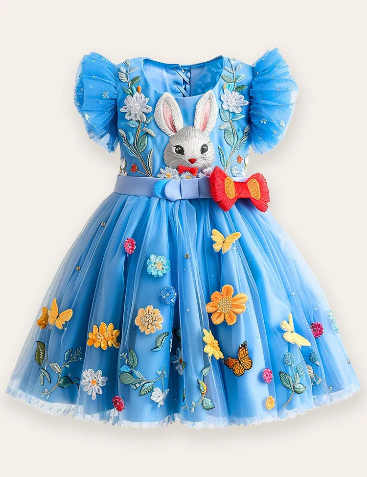 Butterfly Bunny Appliqué Tulle Dress