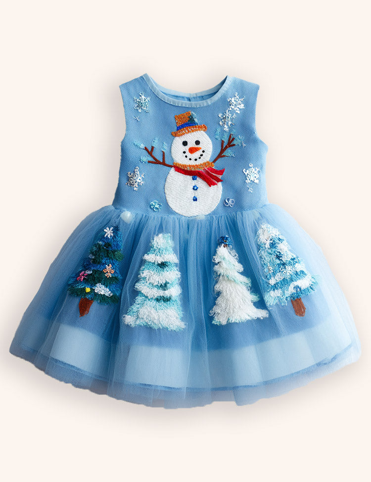 Tulle Snowman Christmas Tree Dress