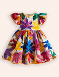 Multi Maple Leaves Printed Dress