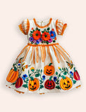 Halloween Pumpkin Embroideried Dress