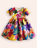 Multi Maple Leaves Printed Dress