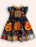 Halloween Pumpkin Embroideried Dress