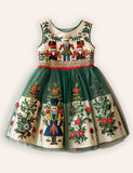 Christmas Nutcrackers Embroidered Tulle Dress
