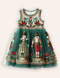 Christmas Nutcrackers Embroidered Tulle Dress
