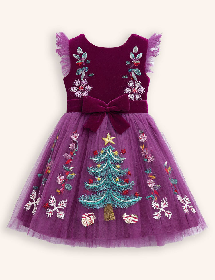 Christmas Tree Tulle Appliqué Dress