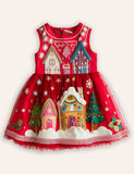 Gingerbread House Applique Tulle Dress