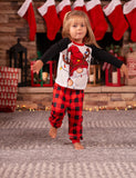 Christmas Family Matching Santa Print Raglan Sleeves Pajamas Sets