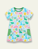 Cartoon Printed Pocket Princess Dress - Mini Taylor