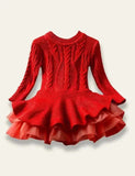 Christmas Long Sleeve Knit Dress - Bebehanna