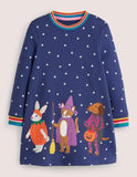 Halloween Animals Appliqué Dress
