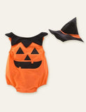 Halloween Funny Pumpkin Romper + Hat