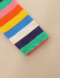 Halloween Pumpkin Printed Rainbow Striped T-shirt - Mini Berni
