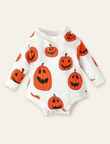 Halloween Pumpkin Printed Romper - Mini Berni