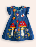 Mushroom Appliqué Dress