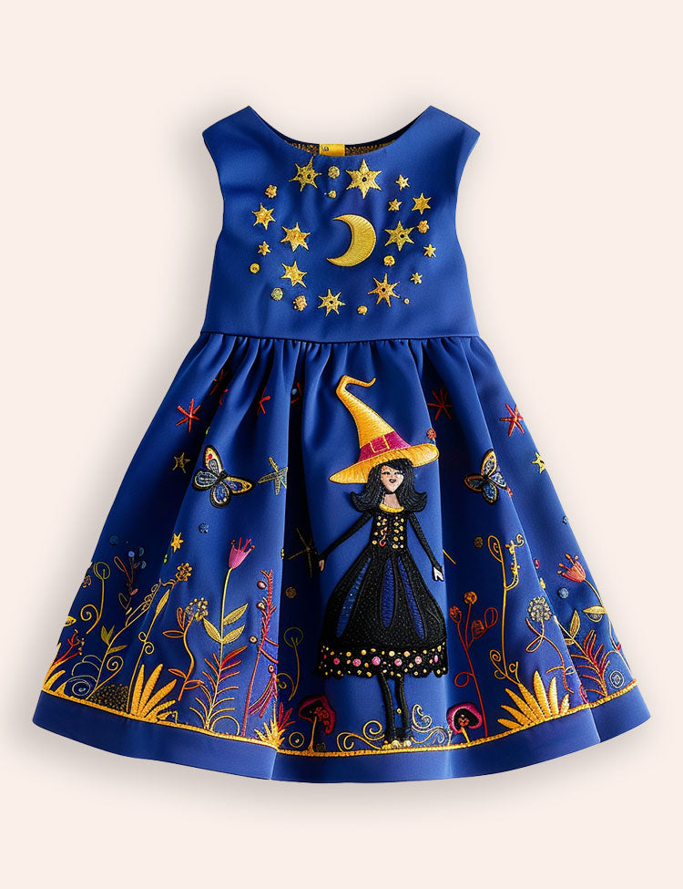 Halloween Witch Appliqué Dress