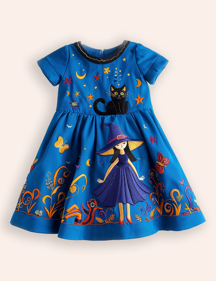 Halloween Witch Appliqué Dress