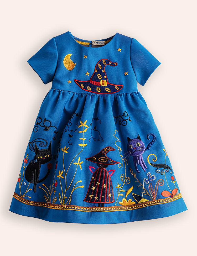 Halloween Witch Appliqué Dress