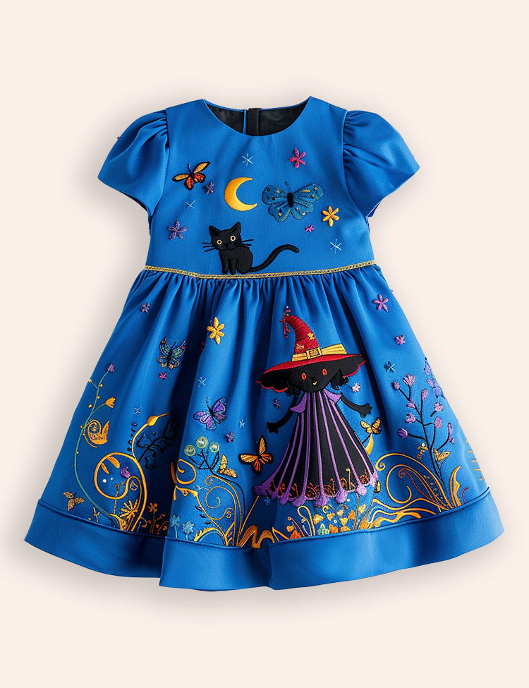 Halloween Witch Appliqué Dress